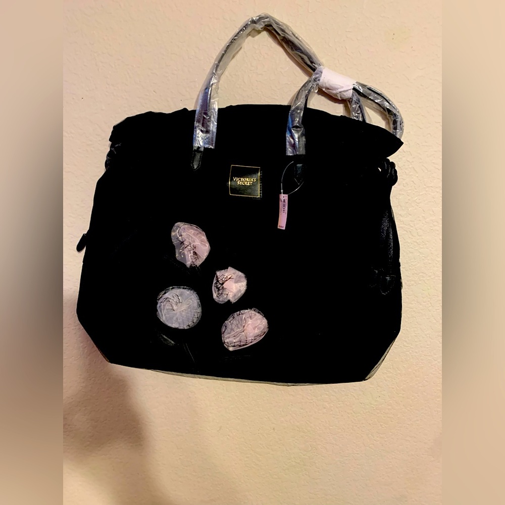 Victoria’s Secret black bag with flowers